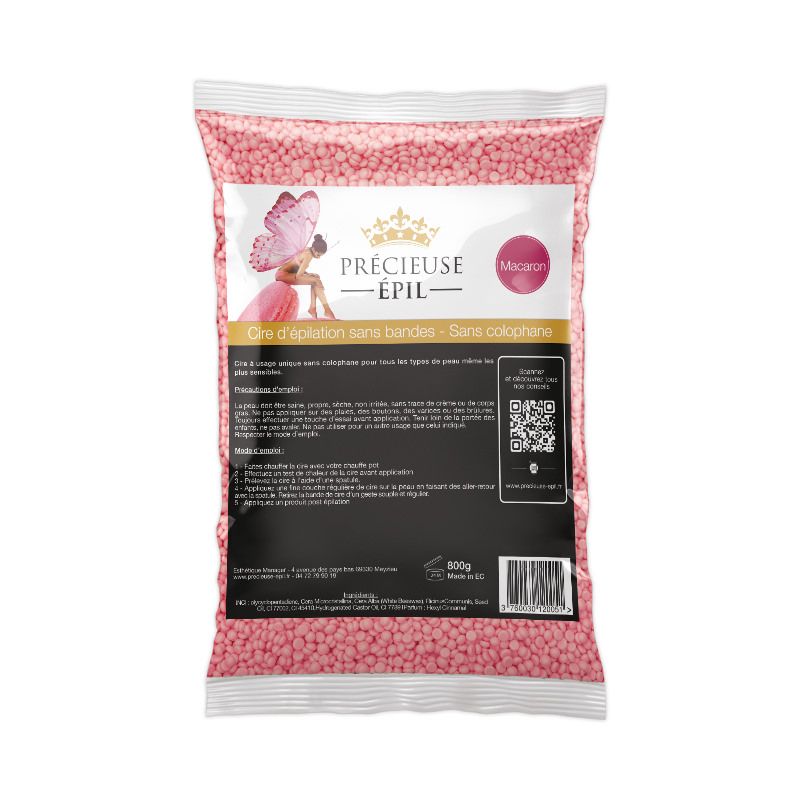 précieuse épil cire sans bande sans colophane Macaron fruit rouge